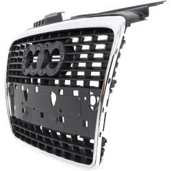 AUDI A4 CABRIO GRILLE GRAY W/CHR FRAME (W/6 TOP CROSS BAR)(WO/S-LINE) OEM#8E0853651J1QP 2007-2009 PL#AU1200112