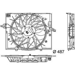BMW BMW 5 SERIES (SEDAN) RADIATOR & A/C FAN ASSEMBLY (525/530 7/05-07)(528 08-10) OEM#17427543282 2006-2010 PL#BM3115107