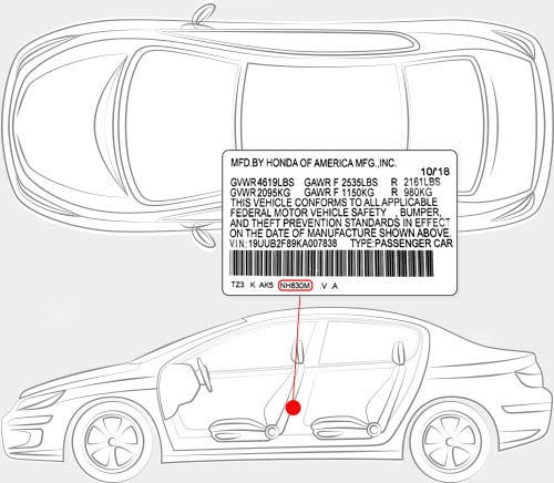 Acura Paint Code Locator