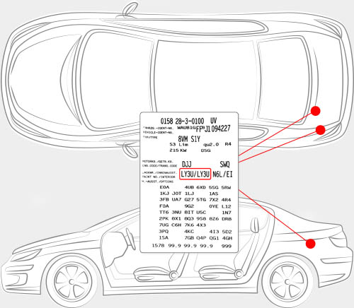 Audi Paint Code Locator