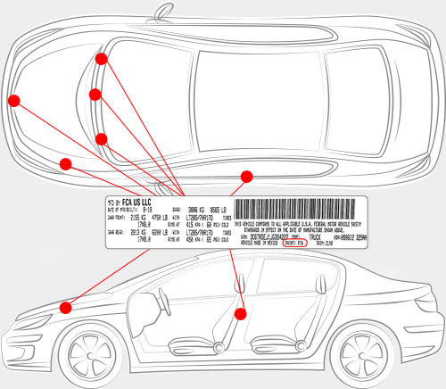 Dodge Paint Code Locator