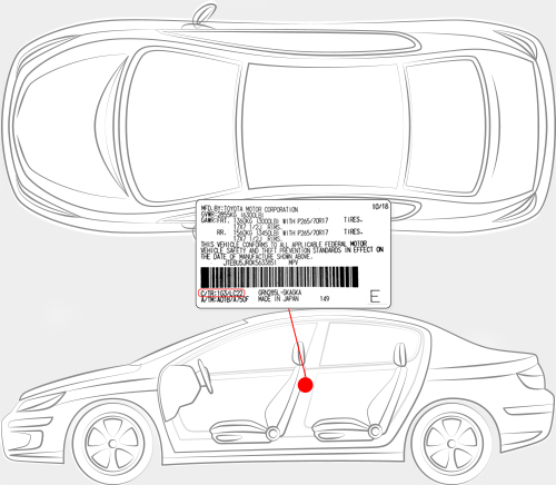 Toyota Paint Code Locator