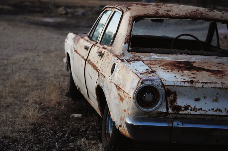Close-up of rusty car