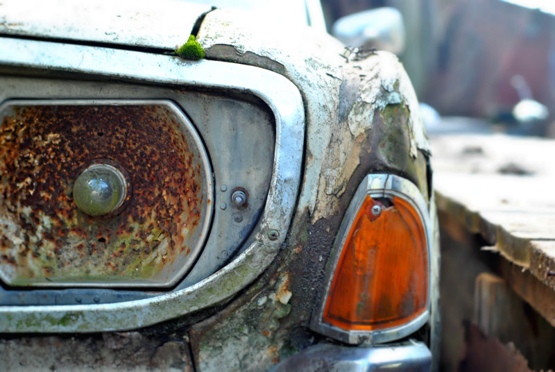 Close-up of rusty car